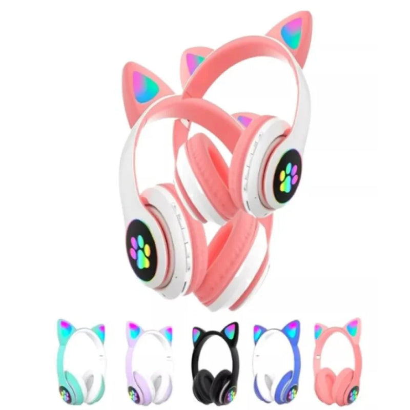 Fone Gatinho Sem Fio Com Led Infantil Meninas Gato Shop 360 Graus! 🔥