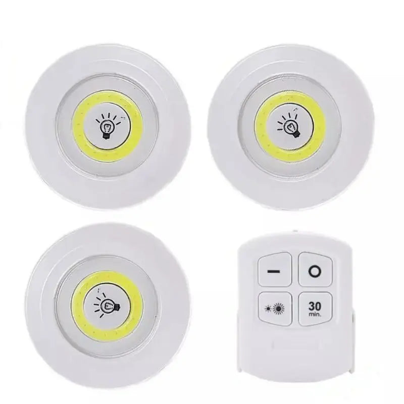 Kit 3 Lâmpadas Luminárias Led Spot Sem Fio Com Controle Remoto Shop 360 Graus 🔥