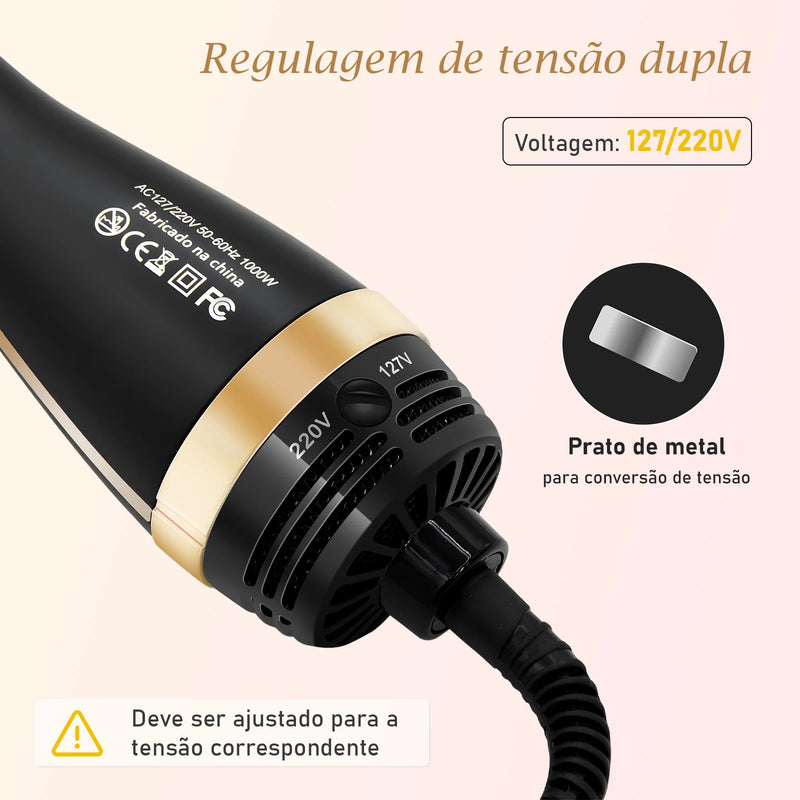 Escova Secadora Alisadora Eletrica Modeladora 3 Em 1 Potente - Shop 360 Graus🔥