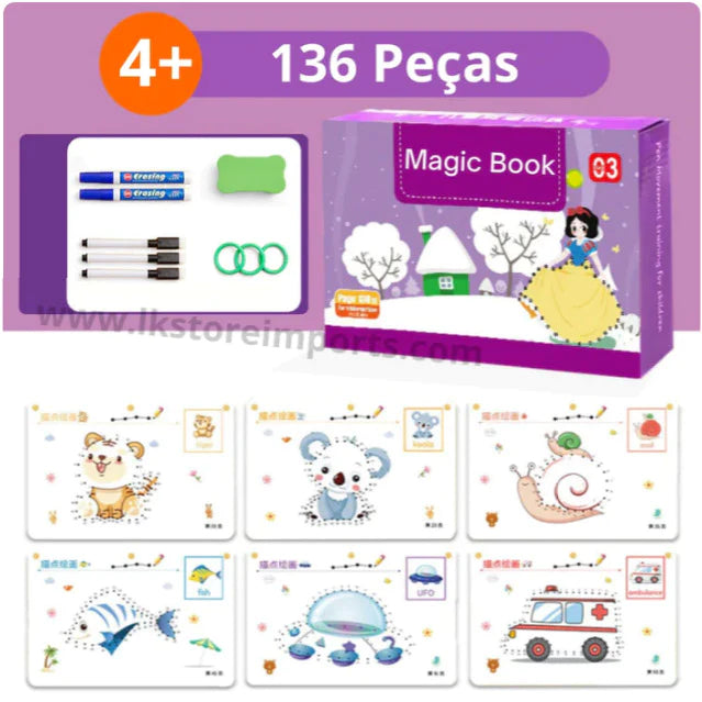 Caderno Magic Book de Desenho e Traço Infantil Shop 360 Graus!🔥