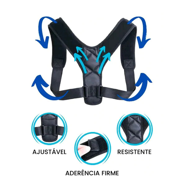 Corretor Postural Ajustável - Coluna, Ombro, Lombar e Clavícula Shop 360 Graus!🔥