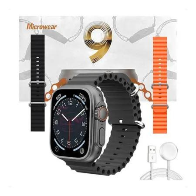 SmartWatch 9 Ultra 2 49mm 2 Pulseiras Chamada Bluetooth Carregamento Sem Fio - Shop 360 Graus🔥